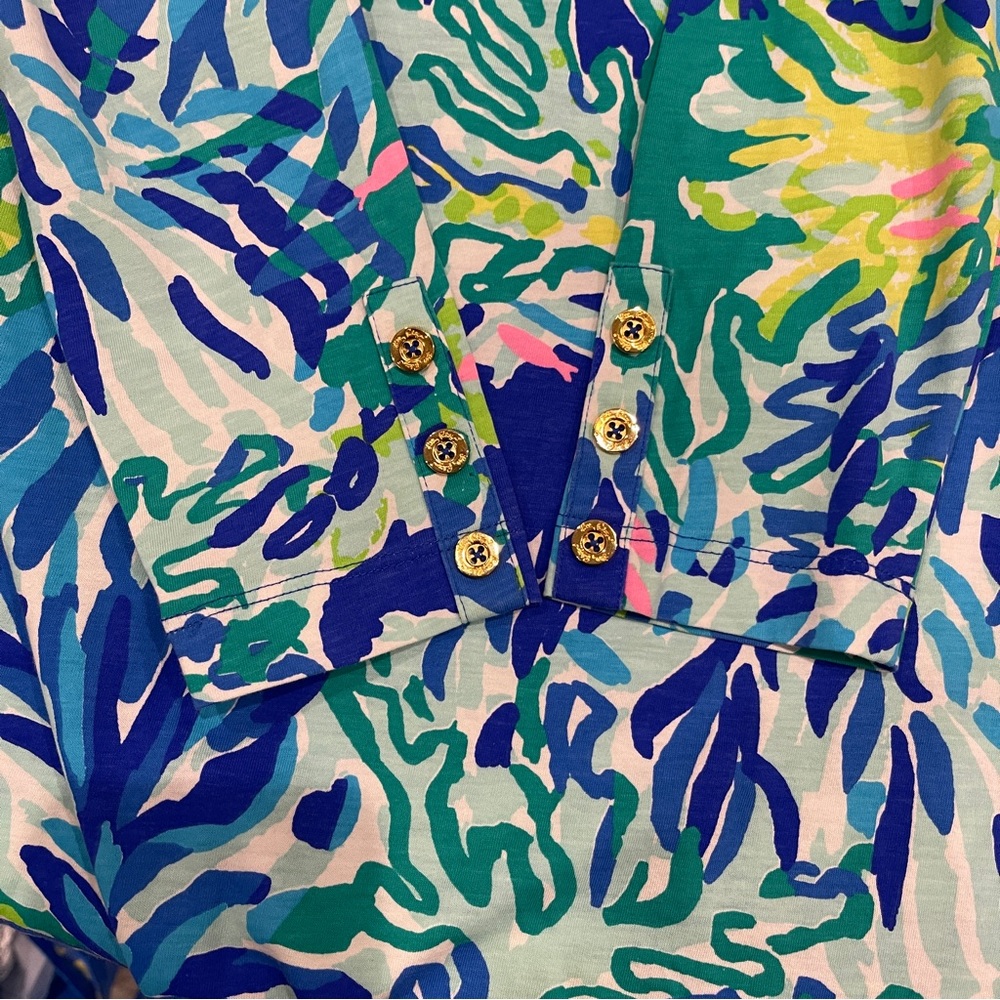 Lilly Pulitzer Riva Dress Brilliant Blue Wade and Sea - Picture 2 of 2